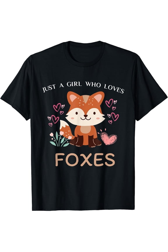 Just A Girl Who Loves Foxes - Kids Girls cute fox T-Shirt, Vintage Birthday Gift