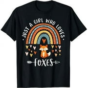 Just A Girl Who Loves Foxes Rainbow Gifts For Fox Lover T-Shirt