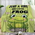 thumbnail image 1 of Just A Girl Who Loves Frog Soft Blanket All Season Throw Blanket Fleece Blankets Bed Sofa 50"x40", 1 of 6