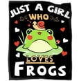 thumbnail image 1 of Just A Girl Who Loves Frogs Blanket Gifts for Frogs Lover 80 x 60 Inch for Adult,Just A Girl Who Loves Frogs Fannel Fleece Throw Blanket Super Soft Throws Blanket for Bed Couch Sofa, 1 of 6