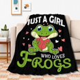 thumbnail image 1 of Just A Girl Who Loves Frogs Blanket Soft Blankets and Throws Flannel Cozy Lightweight Quilt Gift Perfect for Bed Sofa Couch-50 x40 Small for Kids, 1 of 6