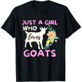 thumbnail image 1 of Just A Girl Who Loves Goats - Funny Goat Lover & Farming T-Shirtmen and women can wear, black, white, gifts.S,M,L,XL,2XL,3XL,1340XL, 1 of 4