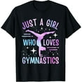 thumbnail image 1 of Just A Girl Who Loves Gymnastics Gymnast Gymnastics Girls T-Shirt Casual Short Sleeve Shirt, 1 of 3