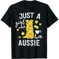 thumbnail image 1 of Just A Girl Who Loves Her Aussie Floral Australian Shepherd T-Shirt, 1 of 4