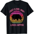 thumbnail image 1 of Just A Girl Who Loves Hippos Hippopotamus Animal Kids Girls T-Shirt, 1 of 3