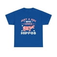 thumbnail image 1 of Just A Girl Who Loves Hippos T-Shirt Gift Hippo Lover Tshirt, 1 of 1