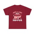 thumbnail image 1 of Just A Girl Who Loves Hippos T-Shirt Gift Hippo Lover Tshirt, 1 of 1