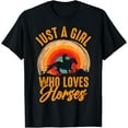 thumbnail image 1 of Just A Girl Who Loves Horses Cotton T-Shirt, 1 of 5