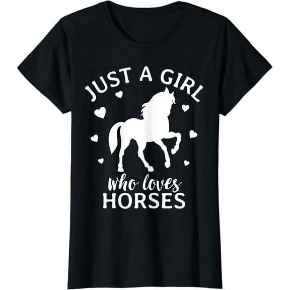 Just A Girl Who Loves Horses Cowgirl Horse Girl Riding T-Shirt