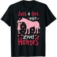 thumbnail image 1 of Just A Girl Who Loves Horses Cute Horse Lover Gift T-Shirt, 1 of 4