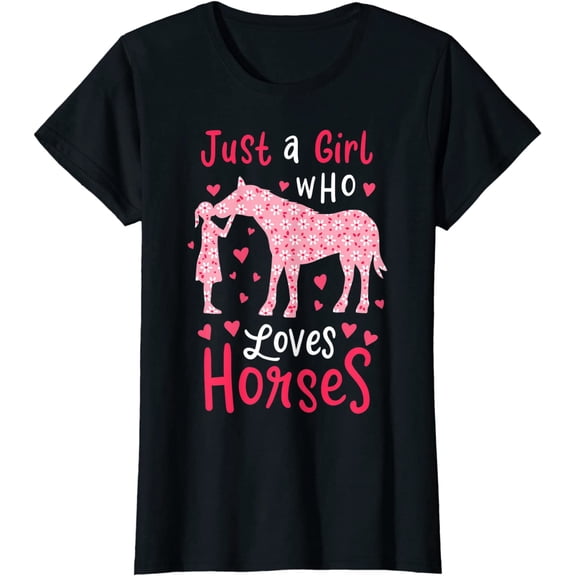 Just A Girl Who Loves Horses Cute Horse Lover Gift T-Shirt