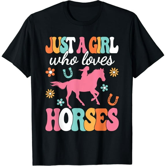 Just A Girl Who Loves Horses Horse Lover Horseback Riding T-Shirt