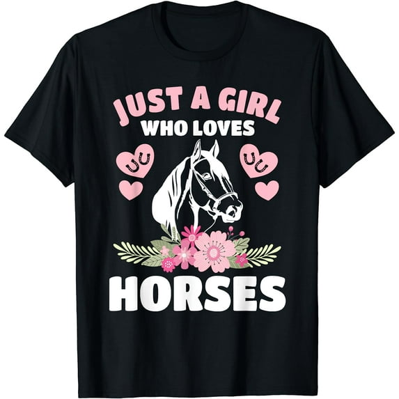 Just A Girl Who Loves Horses Horse Lover Horseback Riding T-Shirt