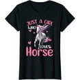 thumbnail image 1 of Just A Girl Who Loves Horses Horse Riding Horse Funny T-Shirt, 1 of 3