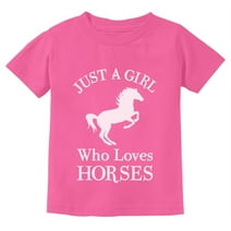 Just A Girl Who Loves Horses Kids' T-Shirt - Ideal Equestrian Gift for Girls - Comfortable Cotton Horse Lover Tee - Unique Horse Graphic Design