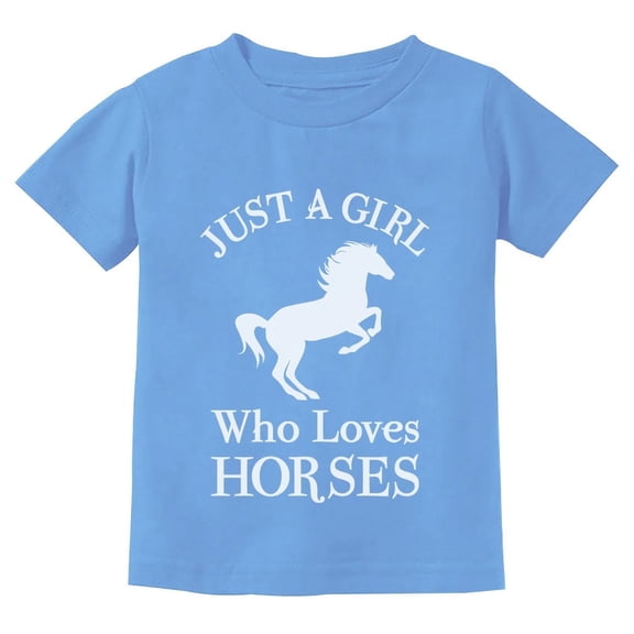 Tstars Just A Girl Who Loves Horses Kids T-Shirt - Horse Lover Tee - S, California Blue