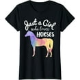 thumbnail image 1 of Just A Girl Who Loves Horses Shirt Horse Racing Riding Gift T-Shirt, 1 of 4