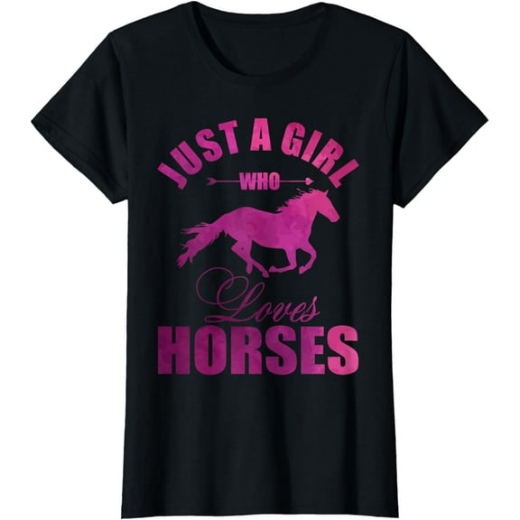 Just A Girl Who Loves Horses Watercolor Horse T-Shirt