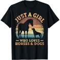 thumbnail image 1 of Just A Girl Who Loves Horses and Dogs Women Girls T-Shirt, 1 of 4
