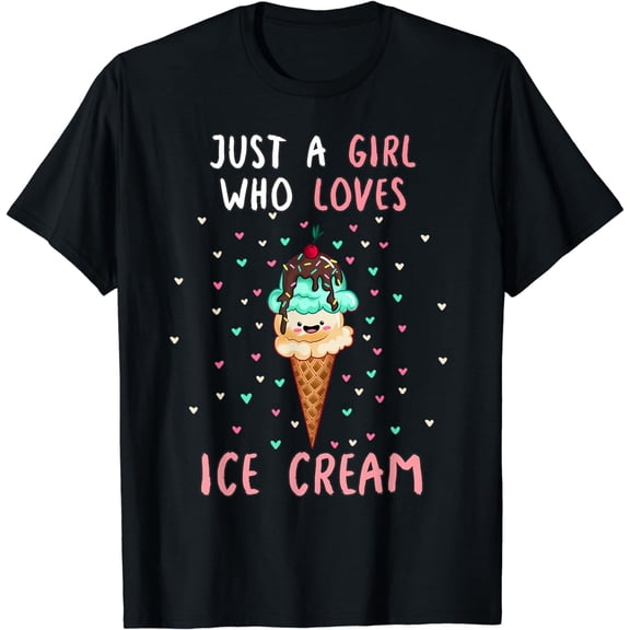 Just A Girl Who Loves Ice Cream Funny Ice Cream Lover Quote T-Shirt