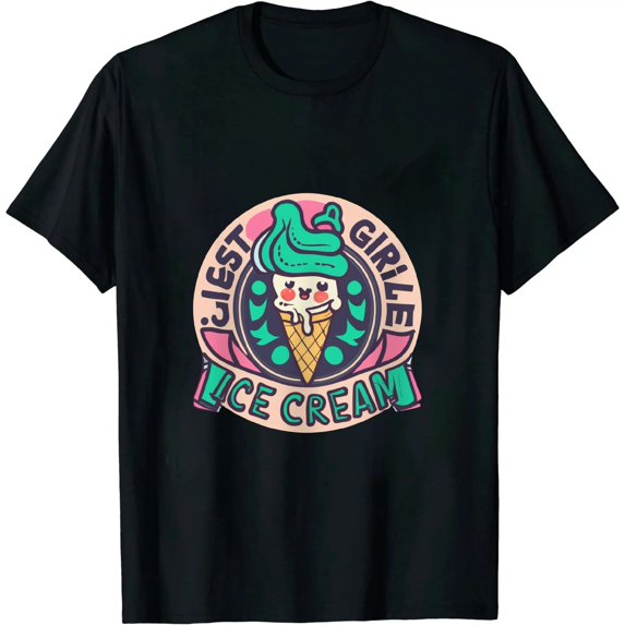 Just A Girl Who Loves Ice Cream Funny Ice Cream Lover Quote T-Shirt