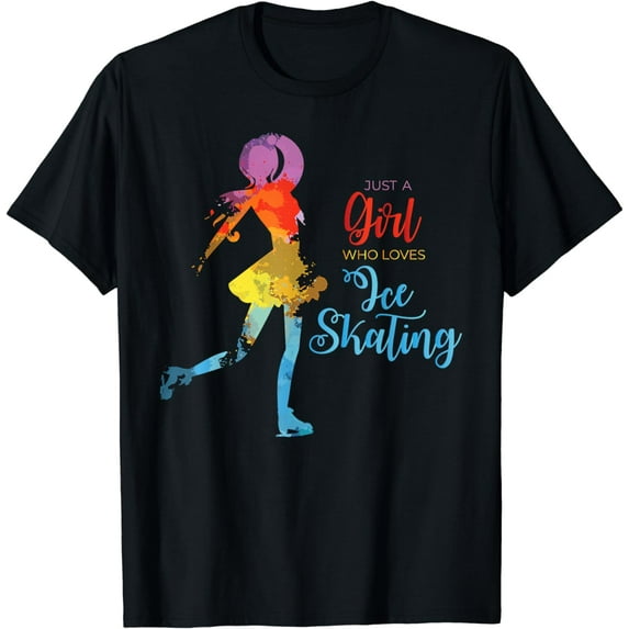 Just A Girl Who Loves Ice Skating Shirt For Ice Skating Girl