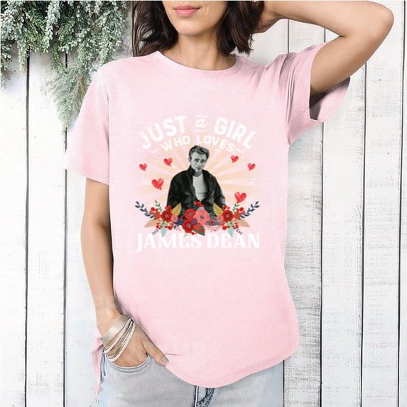 Just A Girl Who Loves James Dean Actor Rebel Without Cause T-Shirt, for men & women, up to size 5XL