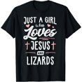 thumbnail image 1 of Just A Girl Who Loves Jesus And Lizards Gift Women T-Shirt, 1 of 4