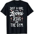 thumbnail image 1 of Just A Girl Who Loves Jesus And The Gym Gift Women T-Shirt, 1 of 3