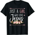 thumbnail image 1 of Just A Girl Who Loves Jesus Religious Christian T-Shirt, 1 of 4