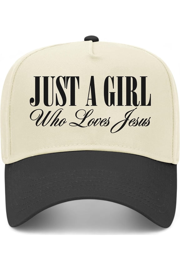 Just A Girl Who Loves Jesus Vintage Trucker Hat | Premium Snapback Baseball Hat For Women Unisex