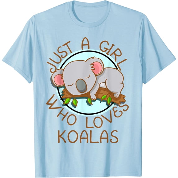 Just A Girl Who Loves Koala Bear Gift Softstyle Unisex T-Shirt,Light Blue Color,Size YS