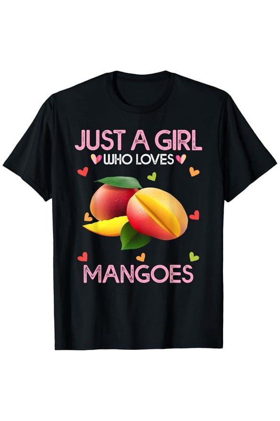 Just A Girl Who Loves Mangoes Women Short Sleeve Funny Graphic T-Shirt
