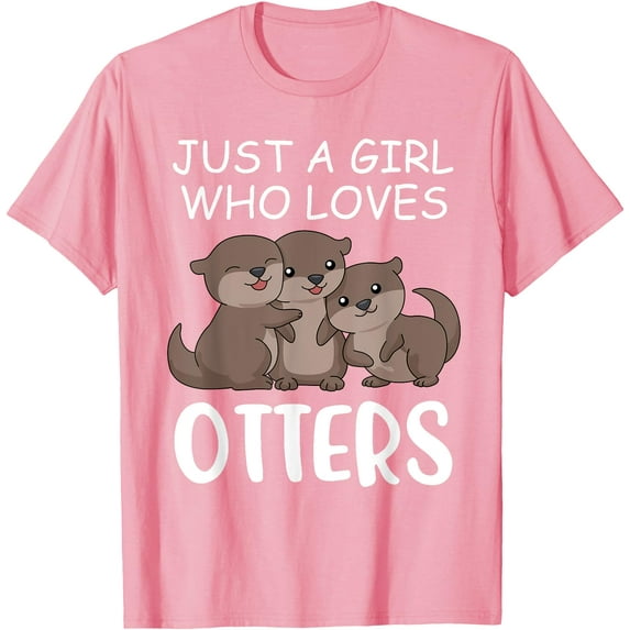 Just A Girl Who Loves Otters Animal Lover Softystyle Unisex T-Shirt,Light Pink Color,Size YXL