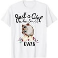 thumbnail image 1 of Just A Girl Who Loves Owls Shirt Bird Lover Owner Gift T-Shirt, 1 of 5