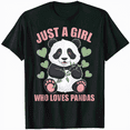 thumbnail image 1 of Just A Girl Who Loves Panda T-Shirt Panda Bear Cute Gifts Womens T-Shirt, 1 of 5
