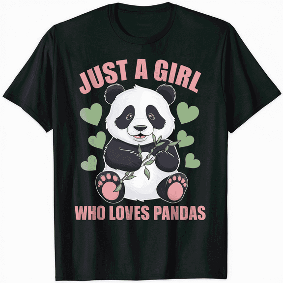 Just A Girl Who Loves Panda T-Shirt Panda Bear Cute Gifts Womens T-Shirt