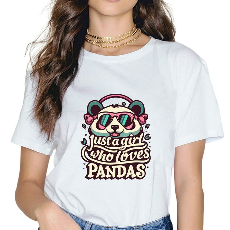 Cute, Funny Panda Just A Girl Who Loves Pandas Gift Tshirt Cute, Funny Panda Just A Girl Who Loves Pandas Gift Tshirt