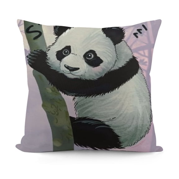 Just A Girl Who Loves Pandas Panda Bear Throw Pillow Cover da Bear Lover Gifts for Home Room Bed Sofa Bedroom Decorations Decor(Purple)