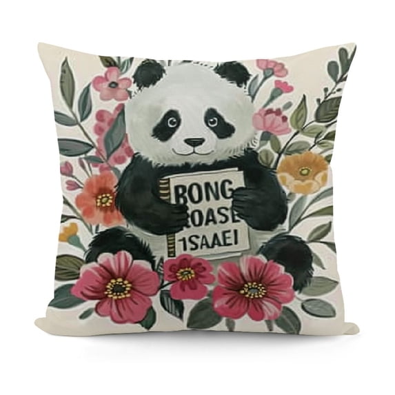 Just A Girl Who Loves Pandas Throw Pillow Cover Cute Baby Panda Bear Decor Decorations for Home Bedroom Living Room Girls Room,Gifts for Panda Lovers Girls Women