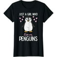thumbnail image 1 of Just A Girl Who Loves Penguins Cute Girls Kids Toddler Women T-Shirt, 1 of 5