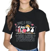 Just A Girl Who Loves Penguins Cute Penguin T-Shirt