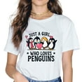 thumbnail image 1 of Just A Girl Who Loves Penguins Cute Penguin T-Shirt, 1 of 4