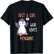 Just A Girl Who Loves Penguins Shirt, Funny Penguins TShirt