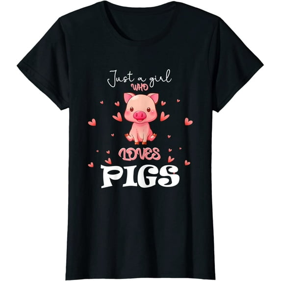 Just A Girl Who Loves Pigs Cute Animal Pig Nice Gift Girls T-Shirt