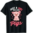 thumbnail image 1 of Just A Girl Who Loves Pigs Hog Lover Cute Farmer T-Shirt, 1 of 5