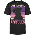 Just A Girl Who Loves Pitbull Women Pit Bull Owner Dog Lover Pitbull T