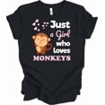thumbnail image 1 of Just A Girl Who Loves Primates Cute Animal Sanctuary T-Shirt Gift Unisex T-Shirt, up to Size 5XL, 1 of 2