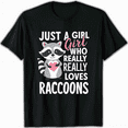 thumbnail image 1 of Just A Girl Who Loves Raccoons Cute Girls Kids Toddler T-Shirt, 1 of 5