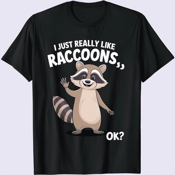 Just A Girl Who Loves Raccoons Cute Girls Kids Toddler Women Gift T-Shirt